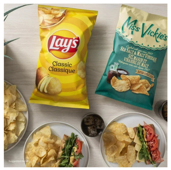 Miss Vickie's Sea Salt & Malt Vinegar Kettle Cooked Potato Chips, 275g