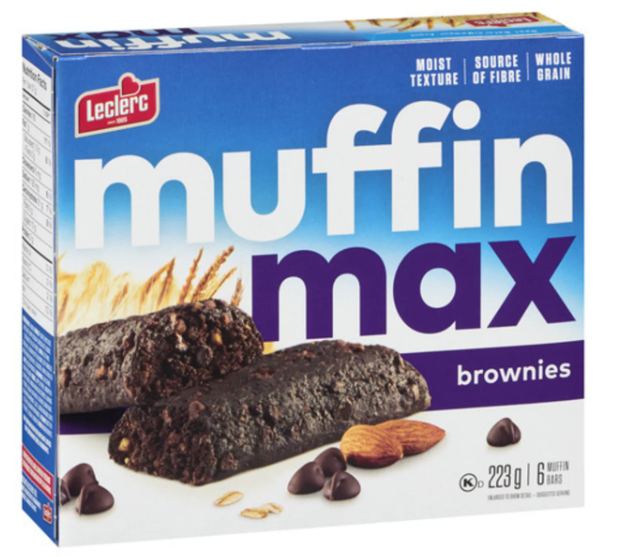 Leclerc Muffin Max Whole Grain Bars Brownies 6 x 223g