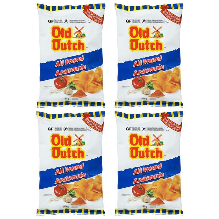 Old Dutch All Dressed Potato Chips,180g/6.3oz 4 BAGS