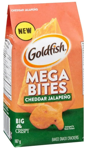 Goldfish Mega Bites Cheddar Jalapeno Crackers, 167g