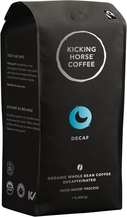 Kicking Horse Coffee Decaf Dark Roast Whole Bean Organic, Fairtrade, Kosher 1LB