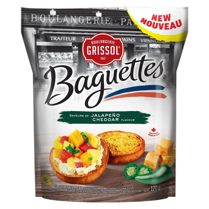 Boulangerie Grissol Baguettes, Jalapeno Cheddar 120g Bag