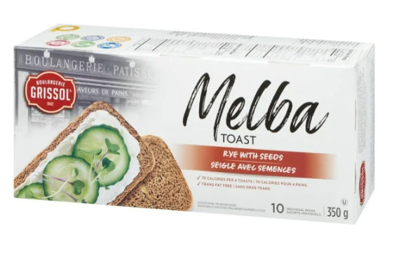 Boulangerie Grissol Melba Toast Rye with Seeds, 10pc, 350g