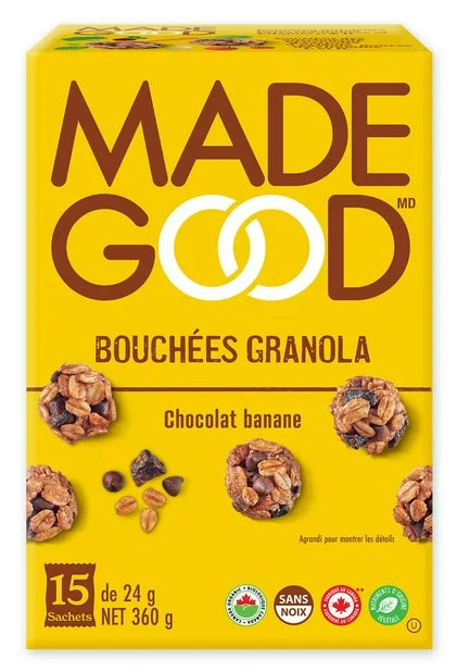 MadeGood Chocolate Banana Granola Minis, 15 x 24g