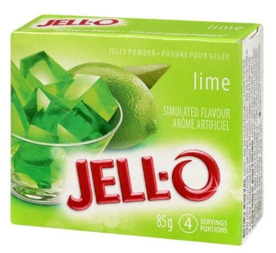 Jell-O Lime Jelly Powder, Gelatin Mix, 85g