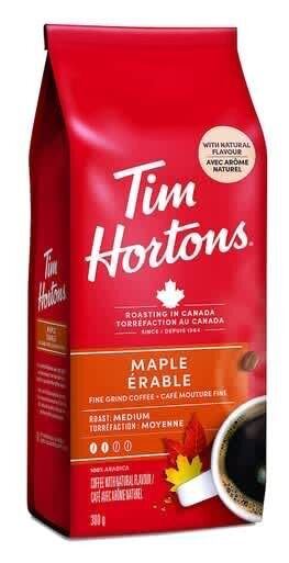 Tim Hortons Maple Coffee, Fine Grind, Medium Roast, 300g/10.6oz BAG