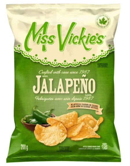 Miss Vickie's Jalapeno Flavor Kettle Cooked Potato Chips, 200g