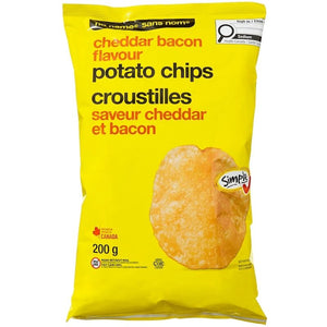 No Name Cheddar Bacon Flavour Potato Chips, 200g