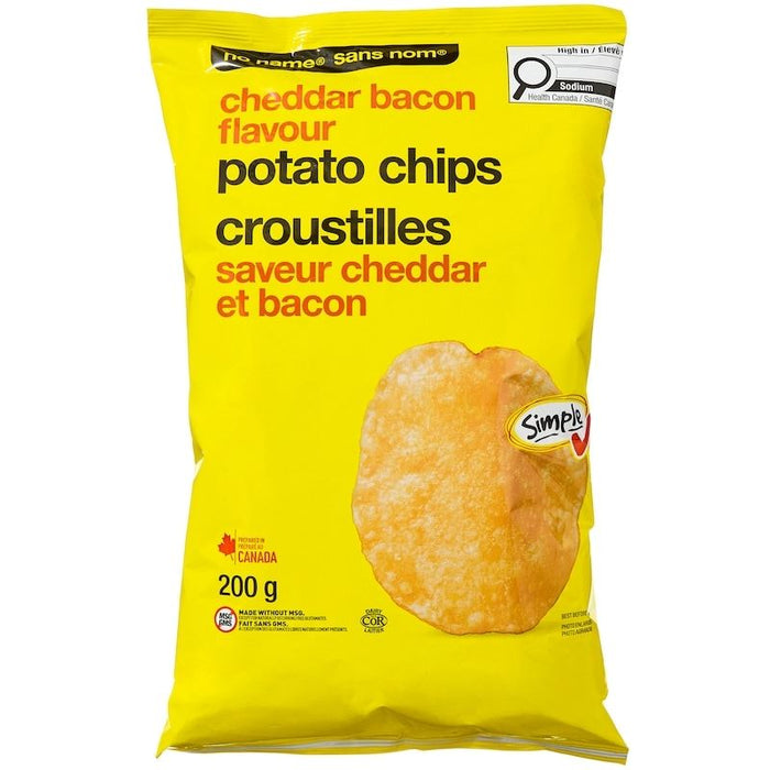 No Name Cheddar Bacon Flavour Potato Chips, 200g