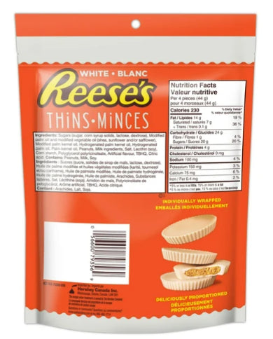 Reese Thins Peanut Butter Cups White Creme, 165g