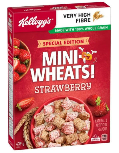 Kellogg's Mini-Wheats Strawberry Flavor Cereal, 439g