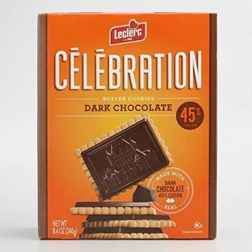 Leclerc Celebration DARK Chocolate Butter Cookies 240g - CanadaGrocery