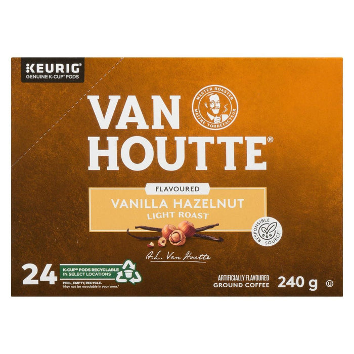 Van Houtte Vanilla Hazelnut Coffee Portion Pack for Keurig Brewers 24 Count