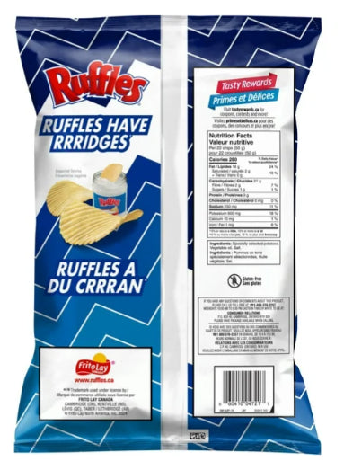 Ruffles Regular Potato Chips, 200g (Imported from Canada)