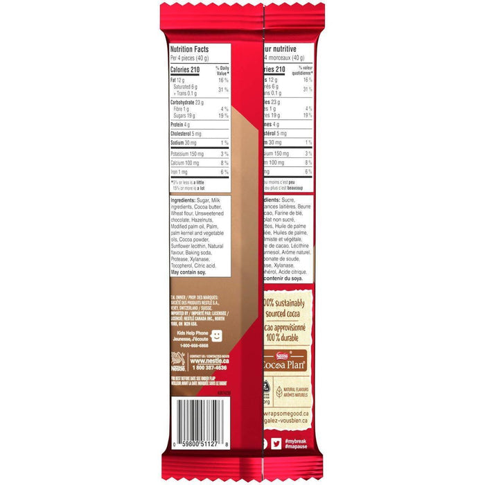 Nestle Kitkat Hazelnut Crunch Wafer Bar 120g/4.2oz Each 10 Large Bars