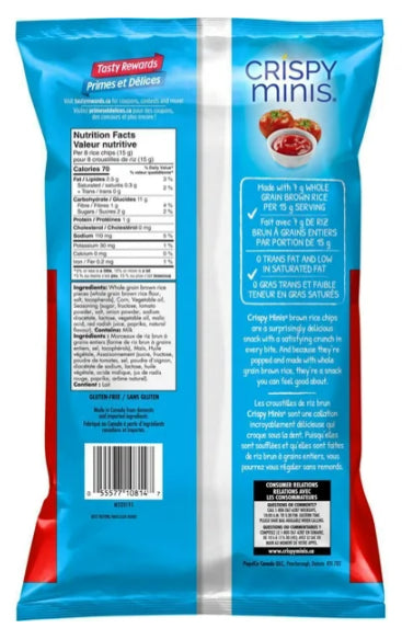 Quaker Crispy Minis Ketchup Flavor Brown Rice Chips, 100g