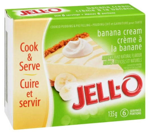 Jell-O Instant Pudding and Pie Filling, Banana Cream, 135g