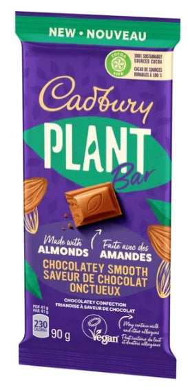 Cadbury Plant Bar Chocolatey Smooth, 90g