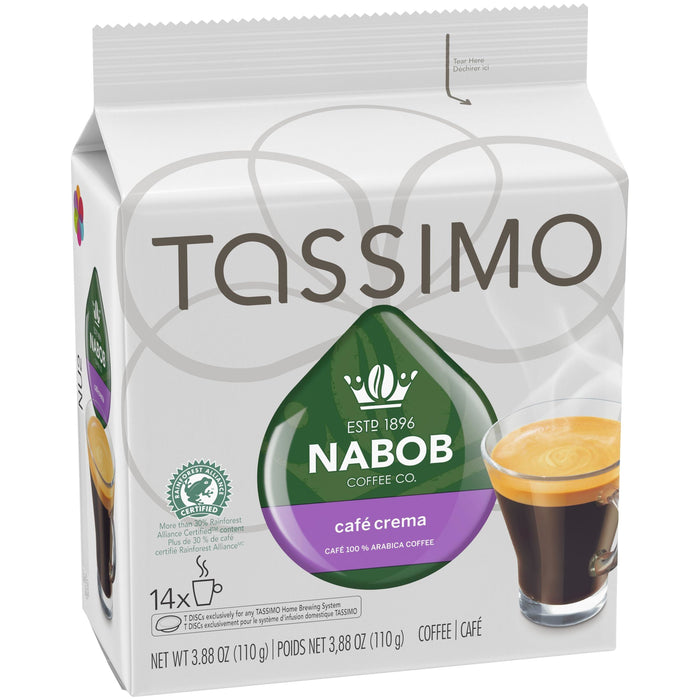 Tassimo Nabob Cafe Crema Coffee, 70 T-Discs (5 Boxes of 14 T-Discs)