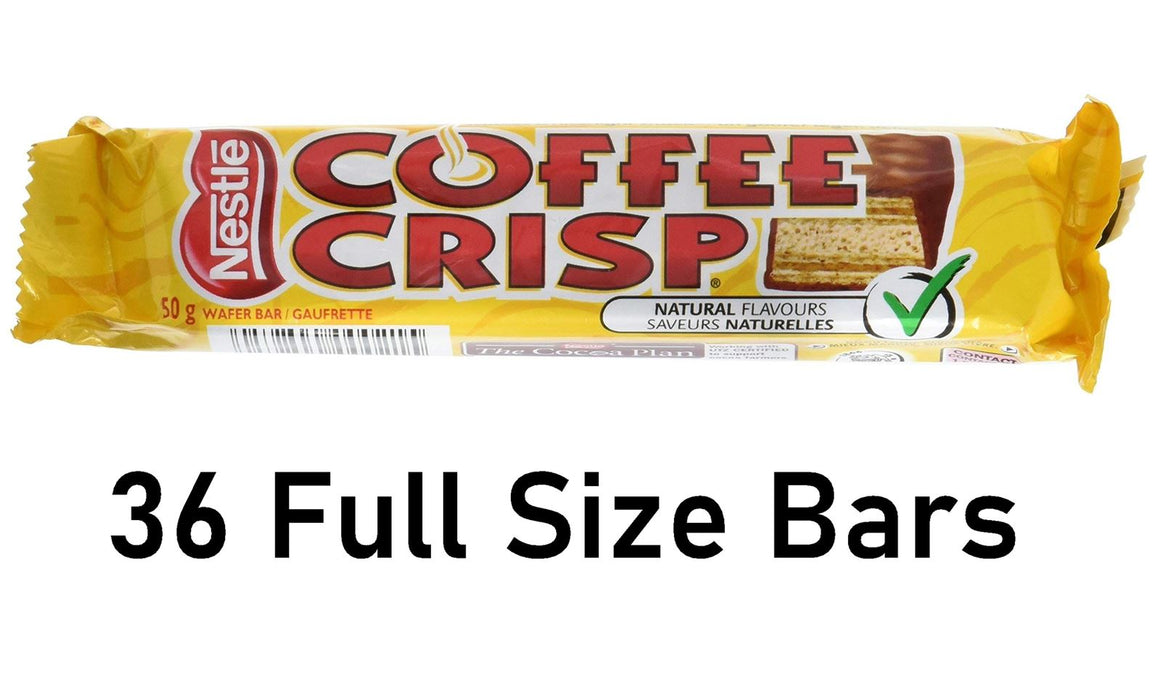 Nestle Coffee Crisp Chocolate Bars 52g Each 36 Full Size Bars