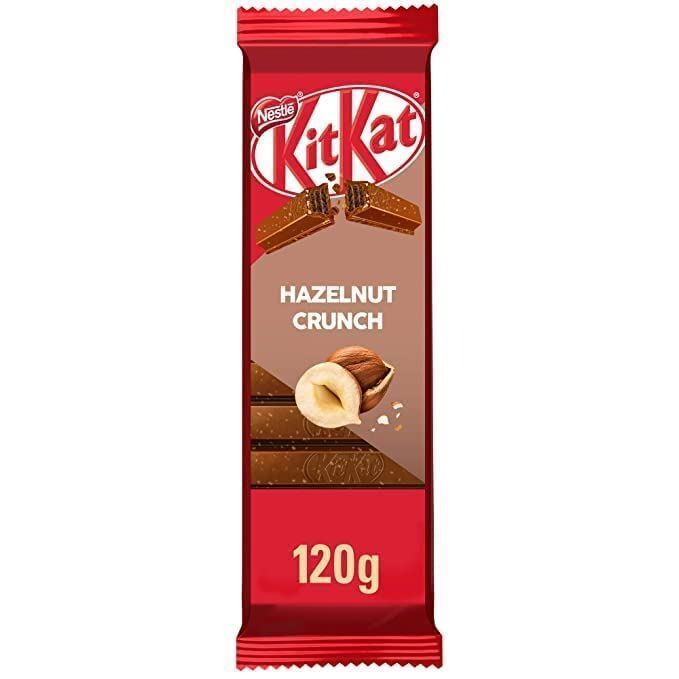 Kit Kat Hazelnut Crunch Wafer Bar 120g/4.2oz Each 4 Large Bars