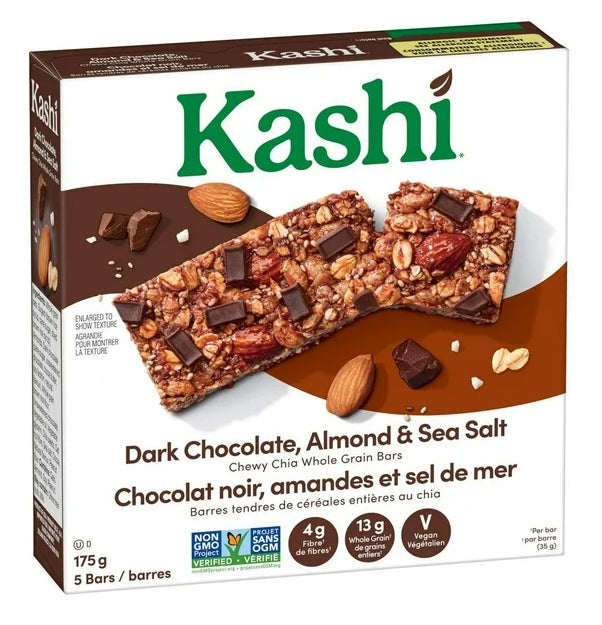 Kashi Dark Chocolate, Almond & Sea Salt Chewy Chia Whole Grain Bars, 175g