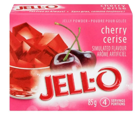 Jell-O Cherry Jelly Powder, Gelatin Mix, 85g