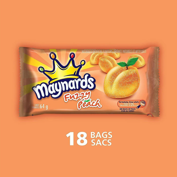 Maynards Fuzzy Peach Candy, 64g/2.25oz (Pack of 18)