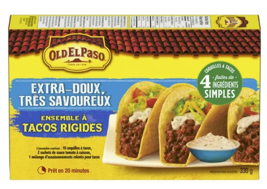 Old El Paso Extra Mild, Super Tasty Hard Taco Dinner Kit, 330g