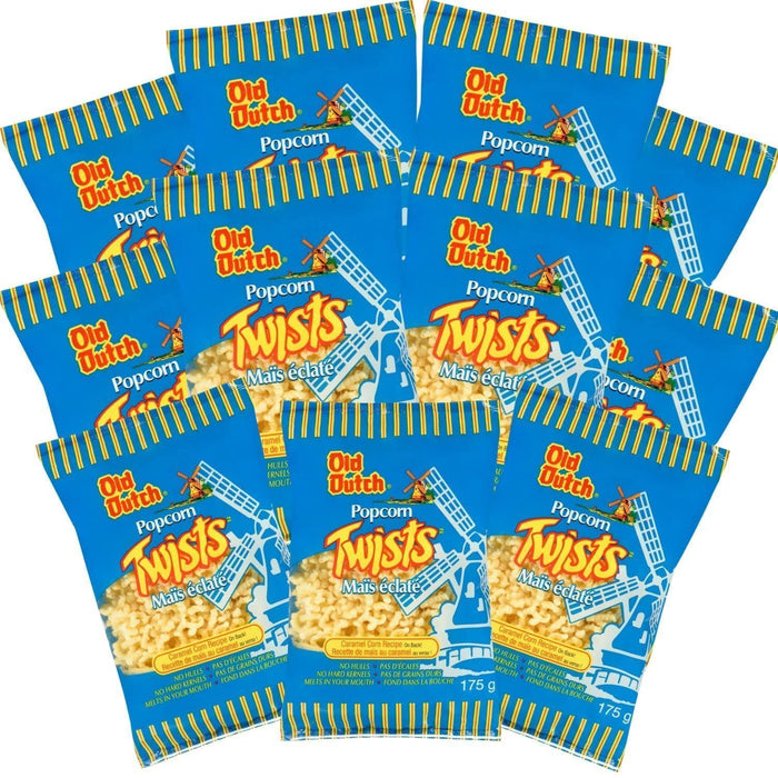 Old Dutch Popcorn Twists Puff Corn Snack, 175g/6.1oz (Full Case of 11)