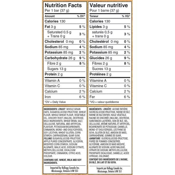 Kellogg's Nutri Grain Cereal Bars Apple Cinnamon, 8 Bars, 295g/10.4oz