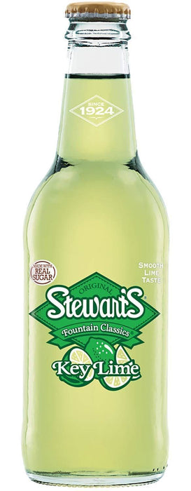 Stewart's Key Lime Soda 12 fl oz Each 12 Glass Bottles