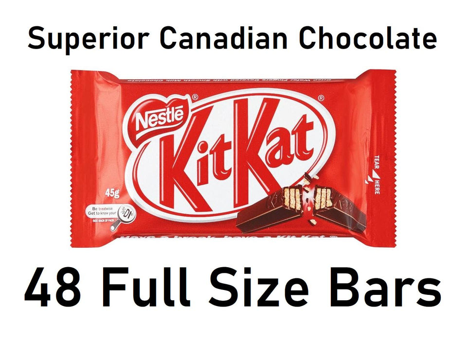 Nestle Kit Kat With Superior Canadian Chocolate 45g Each 48 Full Size Bars