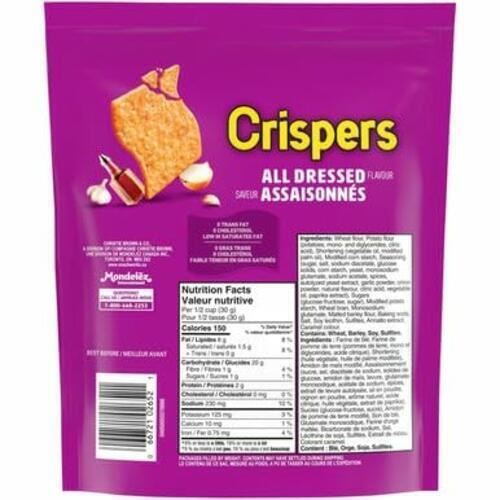 Christie Crispers, All Dressed Crackers, 145g/5.1oz