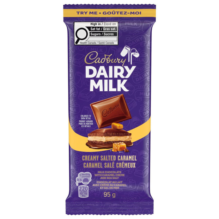 Cadbury Dairy Milk Creamy Salted Caramel Chocolate Bar, 95g
