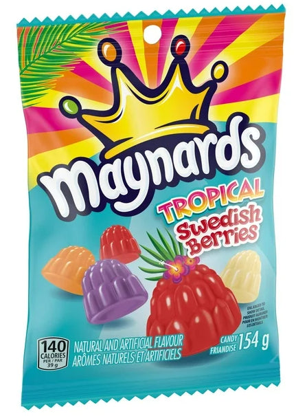 Maynards Tropical Swedish Berries Gummy Candy, 154g