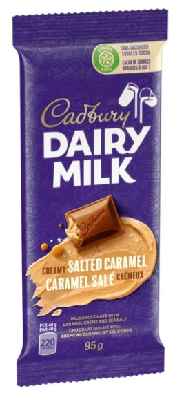 Cadbury Dairy Milk Creamy Salted Caramel Chocolate Bar, 95g