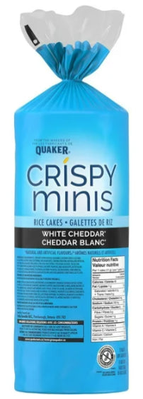 Quaker Crispy Minis White Cheddar Flavor Brown Rice Cakes, 140g