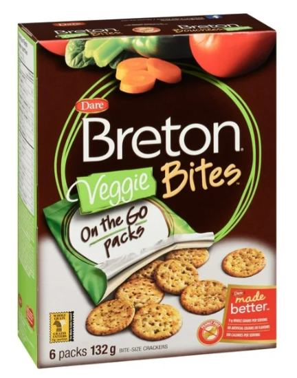 Dare Breton Veggie Bites Pouches 6ct, 132g