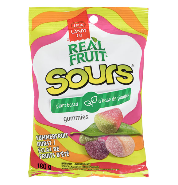 Dare RealFruit Sours Gummies Summerfruit Burst Flavor, 180g/6.3oz Bag