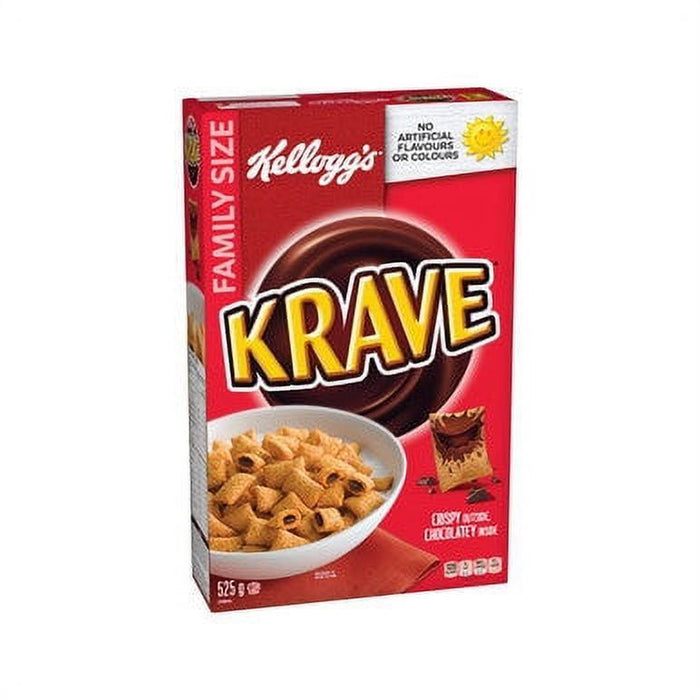 Kellogg's Krave Chocolatey Cereal Family Size, 525g/18.5oz