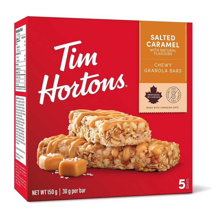 Tim Hortons Salted Caramel Granola Bars, Peanut Free, 5 Count