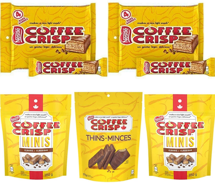 Coffee Crisp Chocolate Care Package Sampler, 5 Piece Set