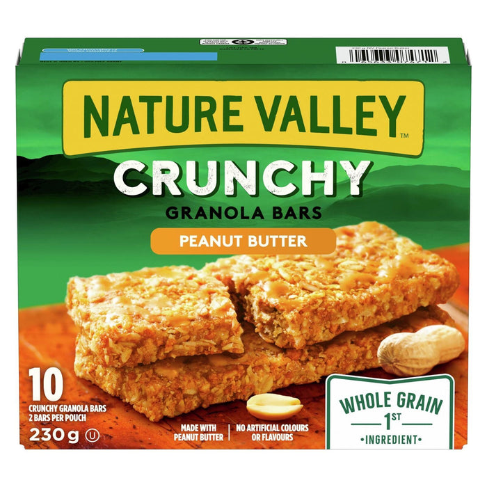 NATURE VALLEY Crunchy Peanut Butter Granola Bars 230g/8.1oz 10 BARS - CanadaGrocery