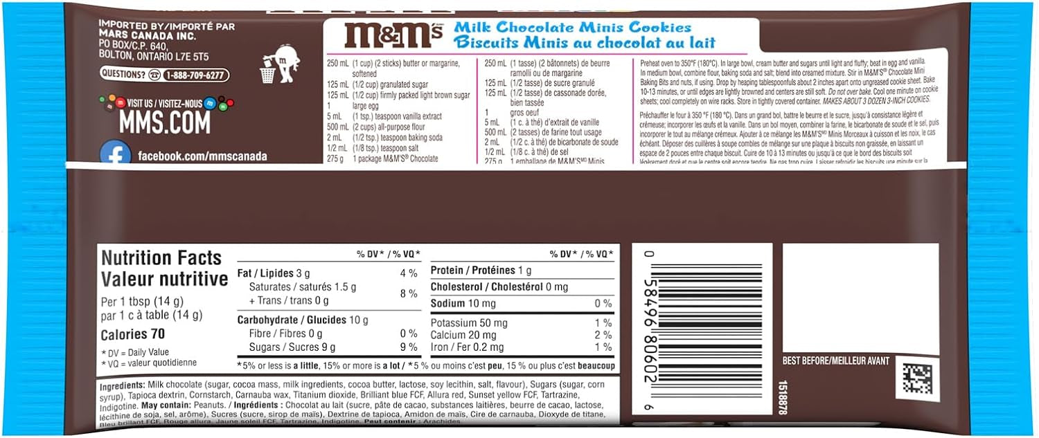 M&M's Mini Size Milk Chocolate Baking Bits 275g/9.7oz