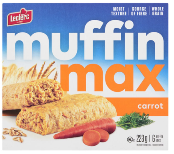 Leclerc Muffin Max Bars Carrot Cake 223g