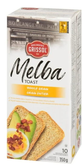 Boulangerie Grissol Melba Toast Whole Grain, 10pc 350g