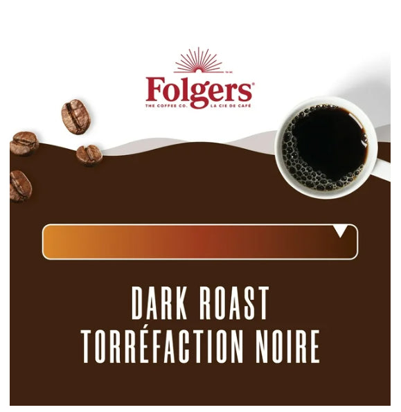 Folgers Black Silk Dark Roast K-Cup Coffee Pods, 30 Count, 240g