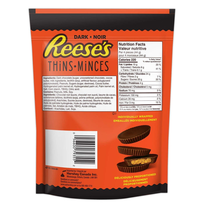 Reese's Thins Dark Chocolate Peanut Butter Cups 165g/5.8 oz