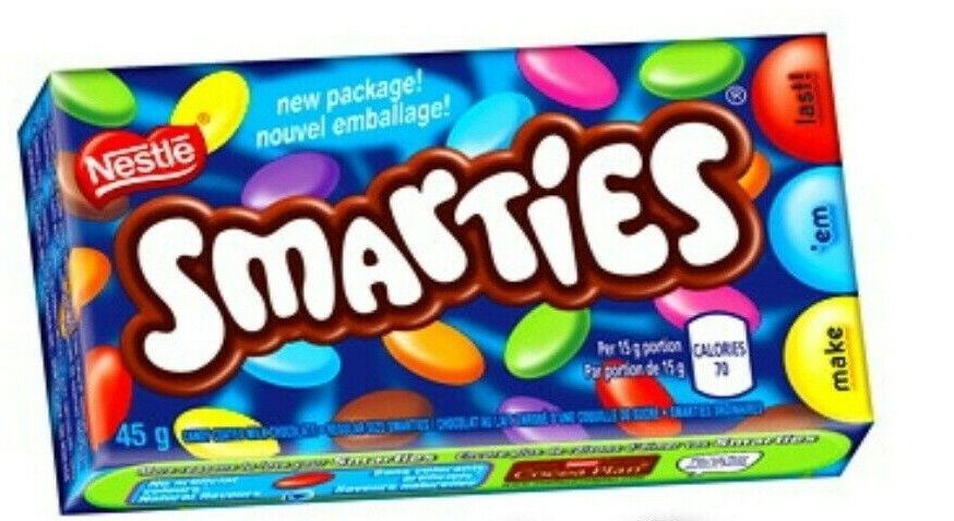 Nestle Smarties Chocolate Candy Bar 45g Each 48 Boxes